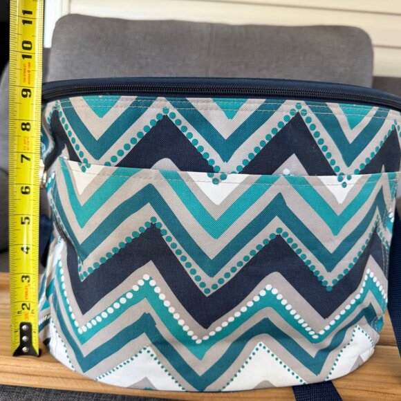 Thirty One Insulated Cooler, Retired Dotty Chevron Pattern - Picture 2 of 7